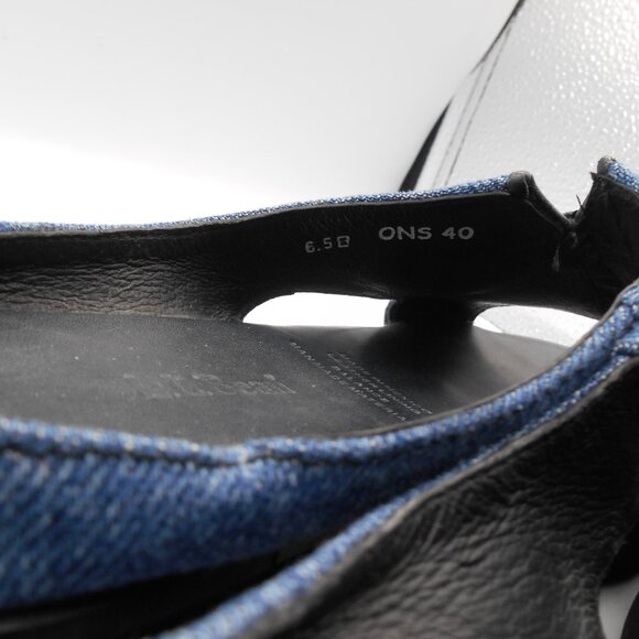L.L. BEAN BLUE SLIDE SANDALS SHOES LEATHER LINING 6.5 SIZE HTF MADE IN MEXICO - Picture 5 of 11